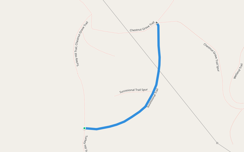 Sucessional Trail walking route map in Conestoga