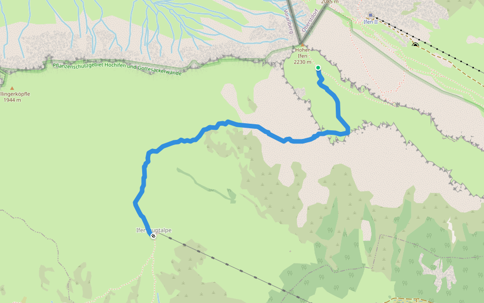 Eugen-Köhler-Weg walking route map in Bezau