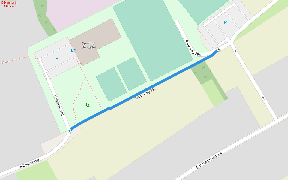 Trage weg 33a walking route map in Wortegem-Petegem