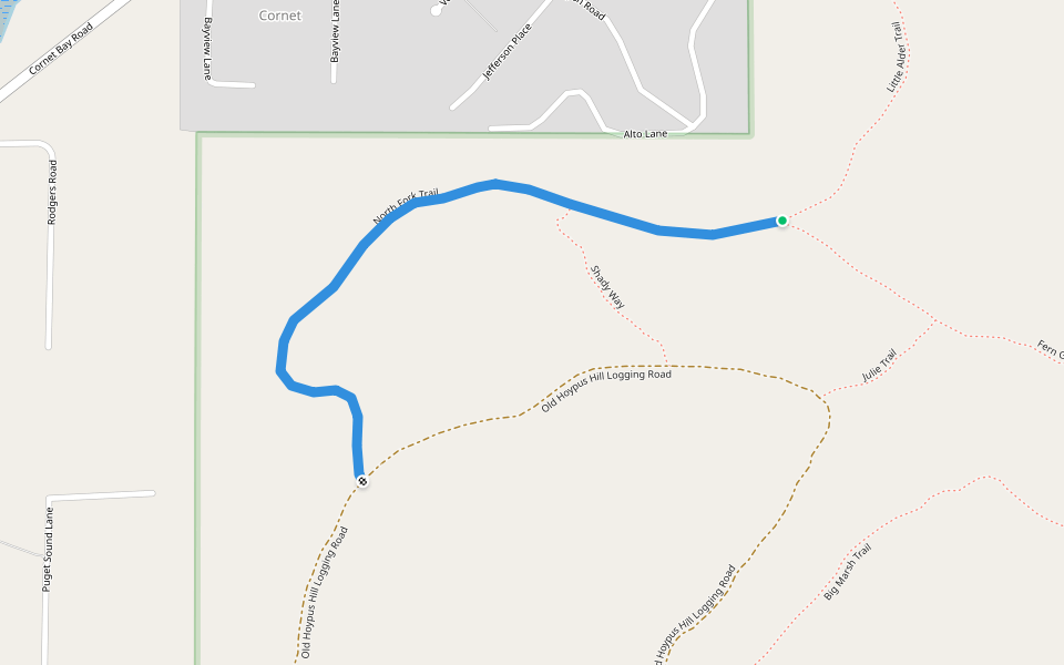 North Fork Trail walking route map in Oak Harbor