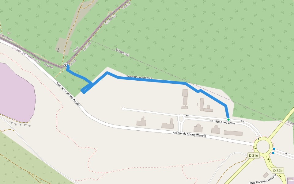 Heggebangadd-Trail walking route map in Forbach