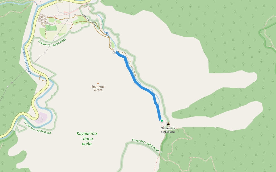 Зелената пътека walking route map in Bachkovski manastir