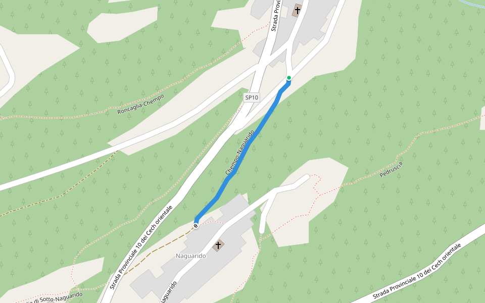 Chempo-Naguarido walking route map in Chempo