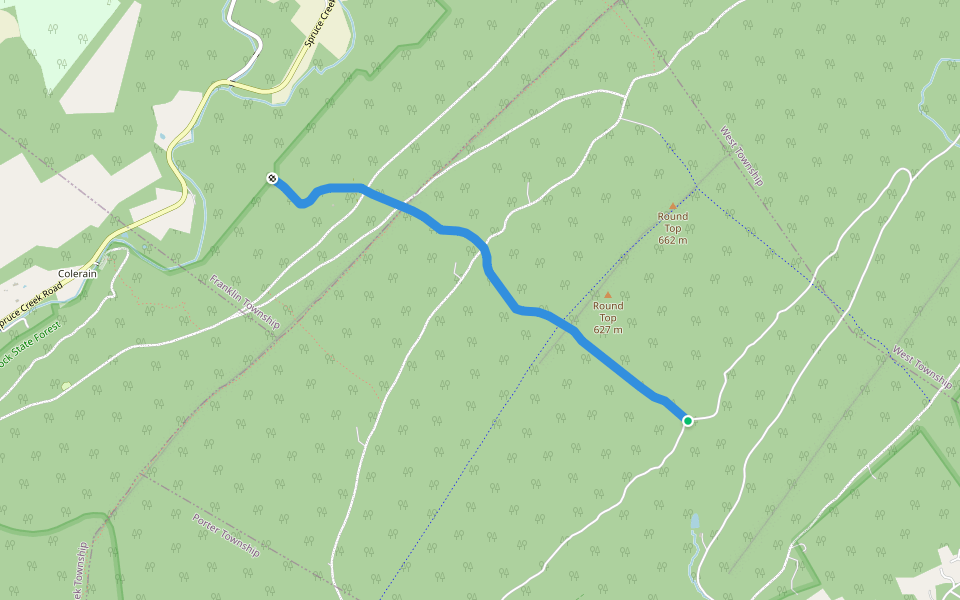 Colerain Trail walking route map in Alexandria