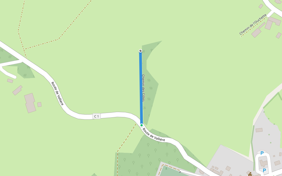 Chemin des Côtes walking route map in Saint-Marc-à-Frongier