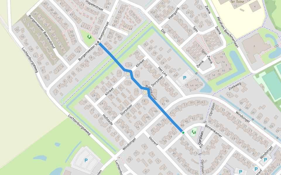 Buitenkamer walking route map in Tholen