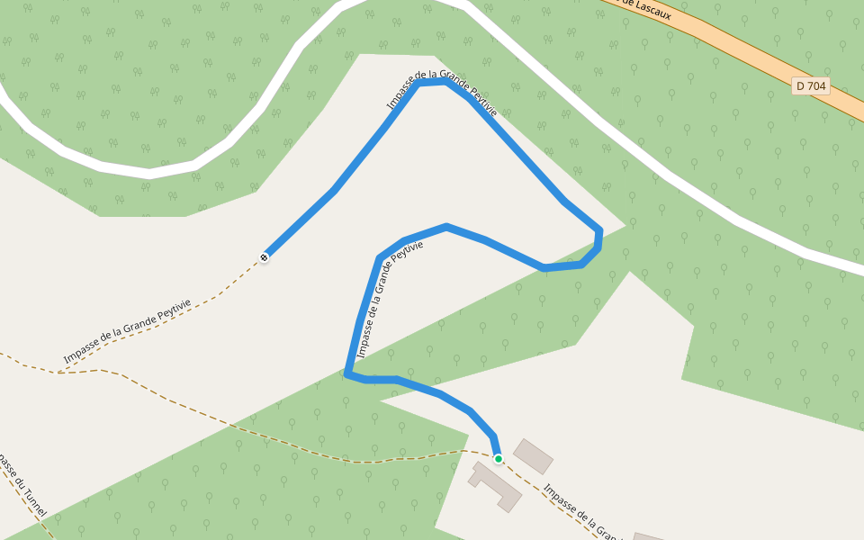 Impasse de la Grande Peytivie walking route map in Coly-Saint-Amand