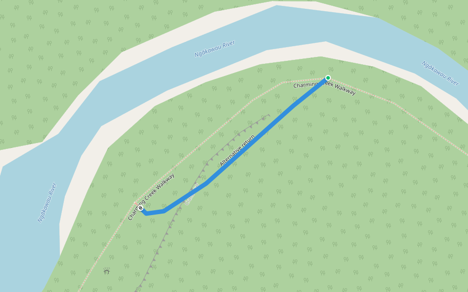 Alternative return walking route map in Stockton