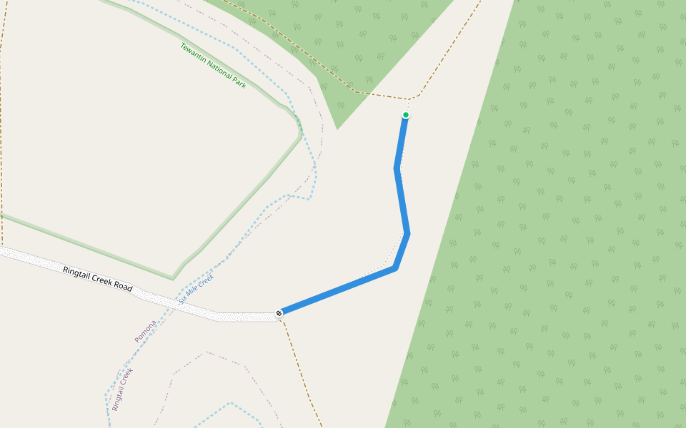 Ringtail Creek Road walking route map in Ringtail Creek