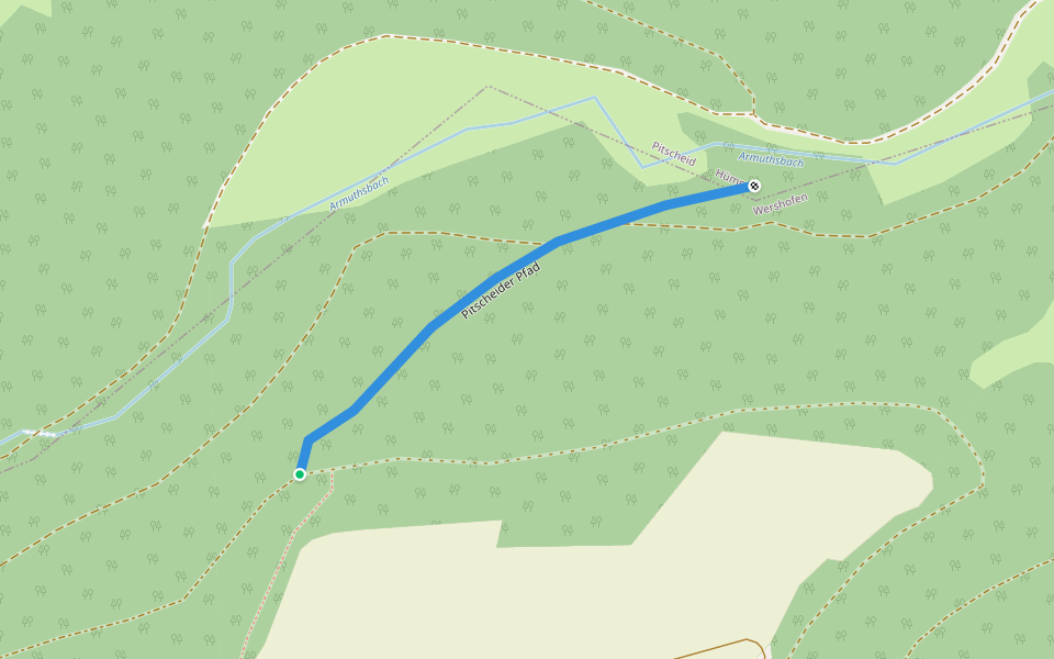 Pitscheider Pfad walking route map in Wershofen