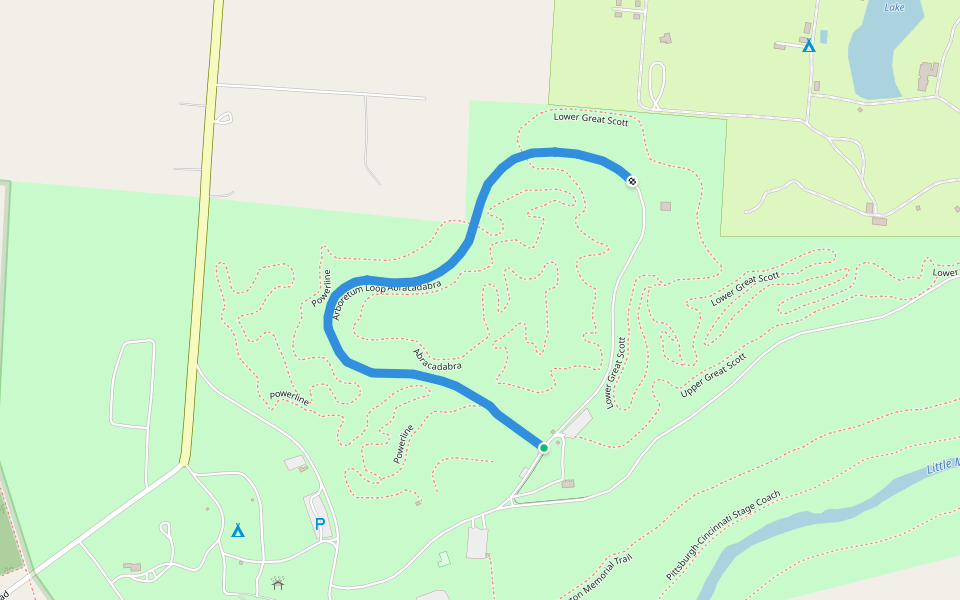 Arboretum Loop walking route map in Yellow Springs