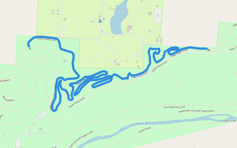 Lower Great Scott walking route map in Yellow Springs
