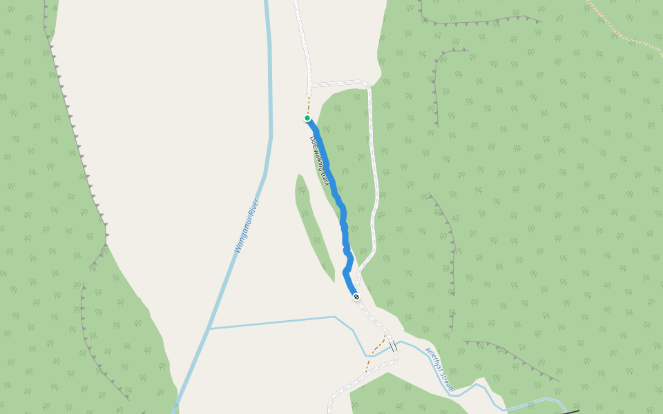 DoC walking track walking route map in Harihari