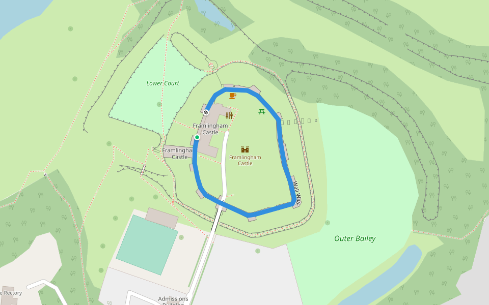 Wall Walk walking route map in Framlingham