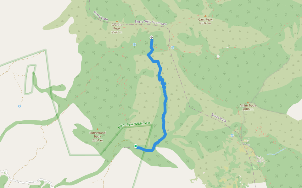 Oversite Canyon Trail #112 walking route map in Hereford