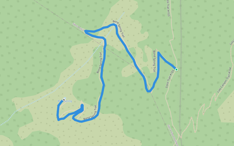 Bond Spring Trail walking route map in Hereford