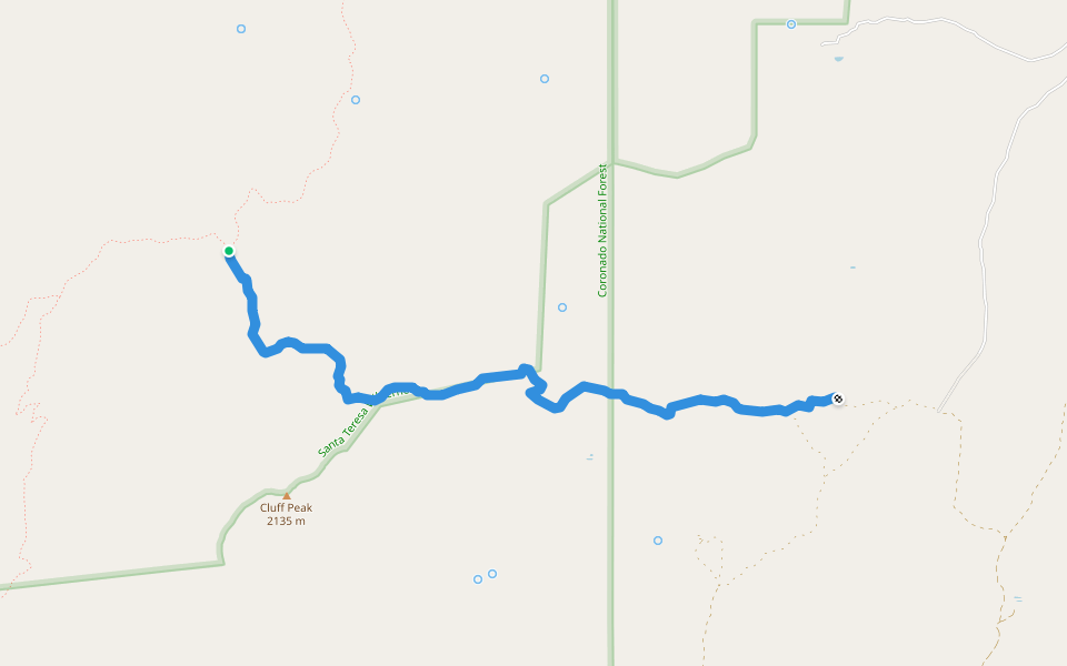 Black Canyon Trail #65 walking route map in Pima