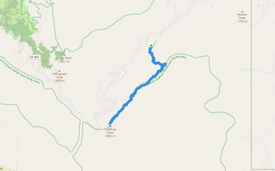 Ladybug Trail #329 walking route map in Safford