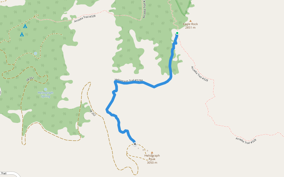 Heliograph Trail #328A walking route map in Safford