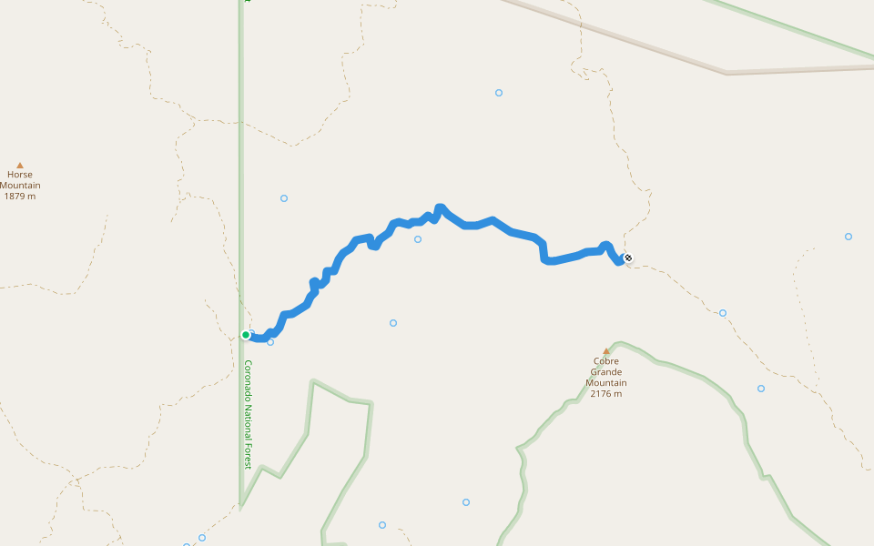 Cobre Grande Trail #284 walking route map in Pima