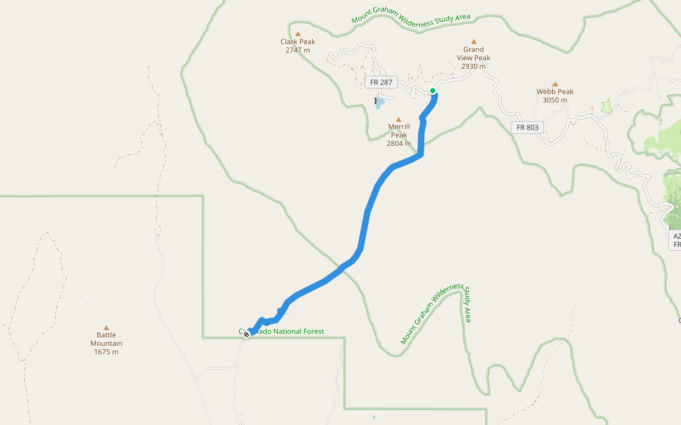 Jesus Goudy Ridge Trail #298 walking route map in Willcox