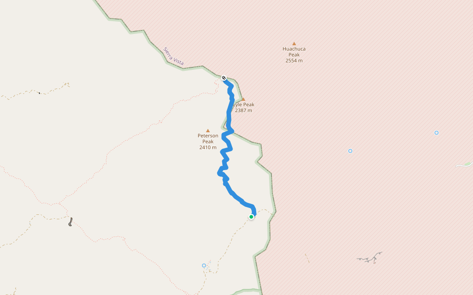 Peterson Peak Trail #119 walking route map in Hereford