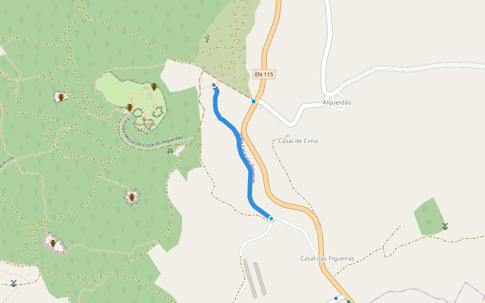 Trilho Casal das Figueiras walking route map in Arranhó