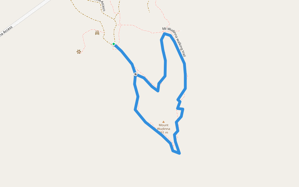 Mt Wudinna walking trail walking route map in Wudinna