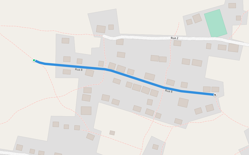 Rua 8 walking route map in Bissora