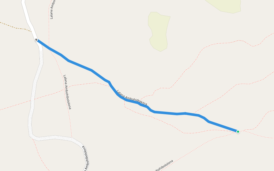 Lalana Ambohidrakitra walking route map in Amborona