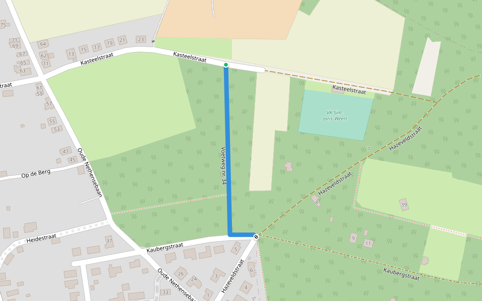 Voetweg nr. 34 walking route map in Oud-Heverlee