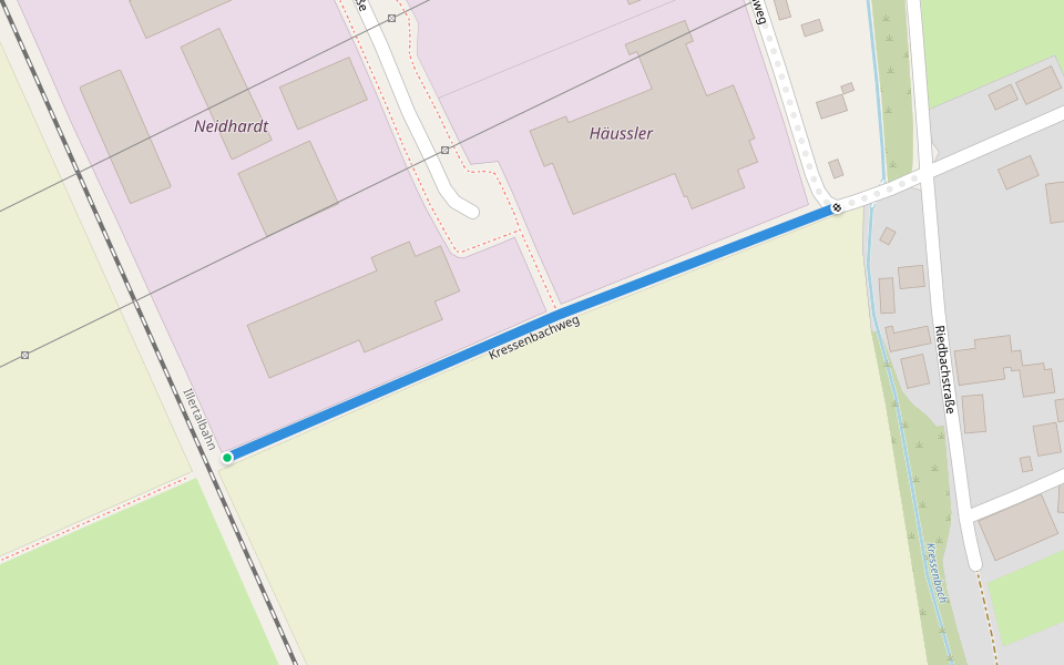 Kressenbachweg walking route map in Memmingen