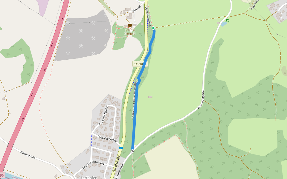Spaziergang Tulpenbaumallee walking route map in Memmingen