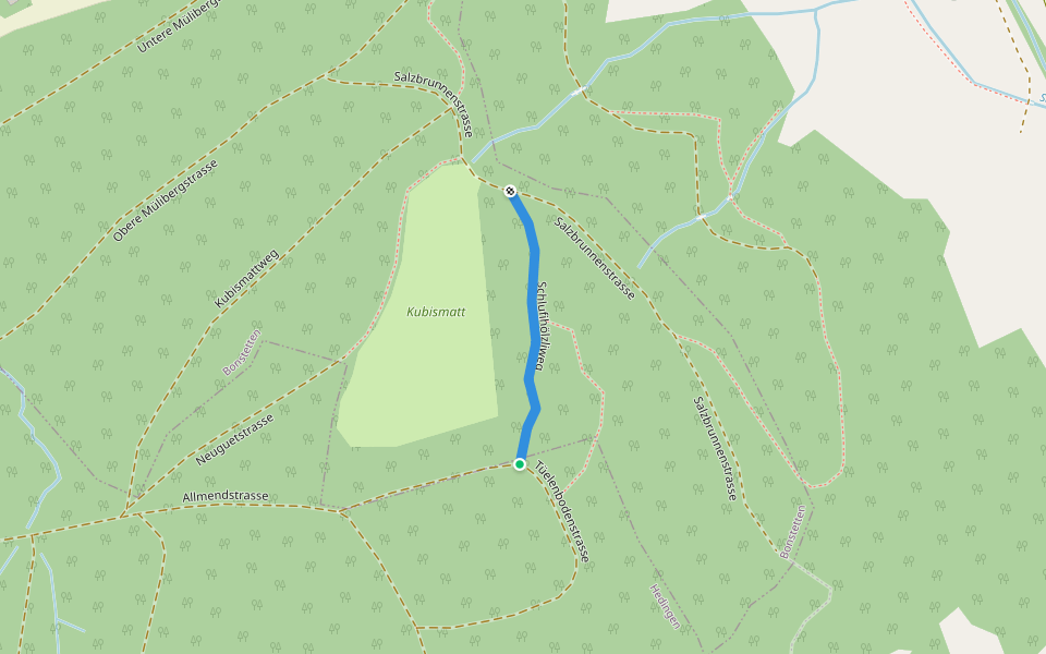 Schlufihölzliweg walking route map in Stallikon