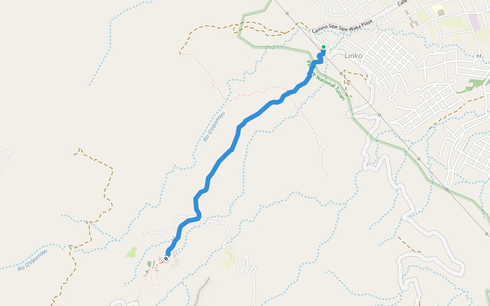 Sendero a Inkaraqay walking route map in Cochabamba