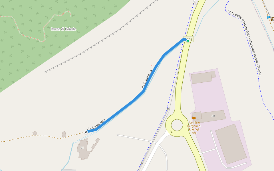 Via Sottorocca walking route map in Pasturo