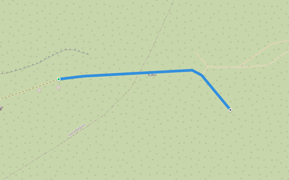 Trilho walking route map in São Bartolomeu de Regatos