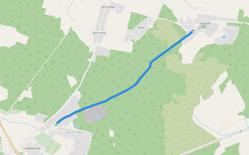 Тракт Егорьевск-Владимир walking route map in Danilovo