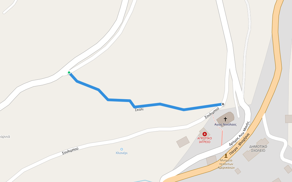 Σκαλί walking route map in Lampia