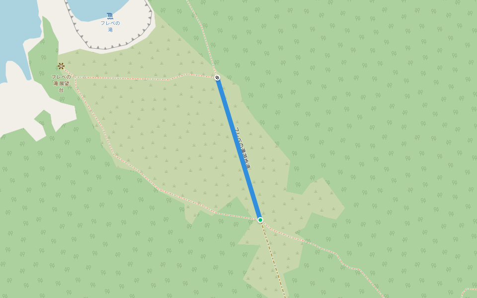 フレペの滝遊歩道 walking route map in Shari