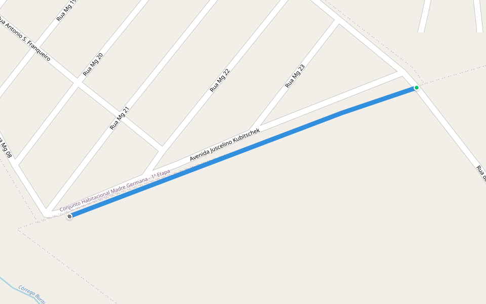 Rua Ceará walking route map in Aparecida de Goiânia