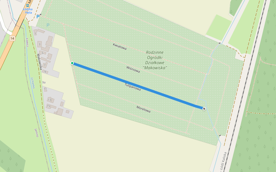 Tulipanowa walking route map in Łowicz