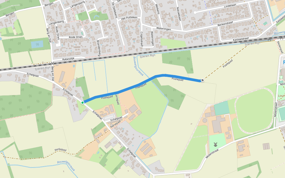 Poelepad walking route map in Grobbendonk