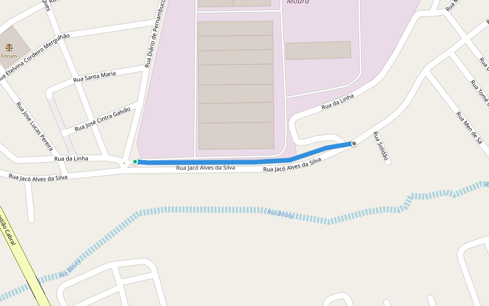 Rua Jacó Alves da Silva walking route map in Belo Jardim