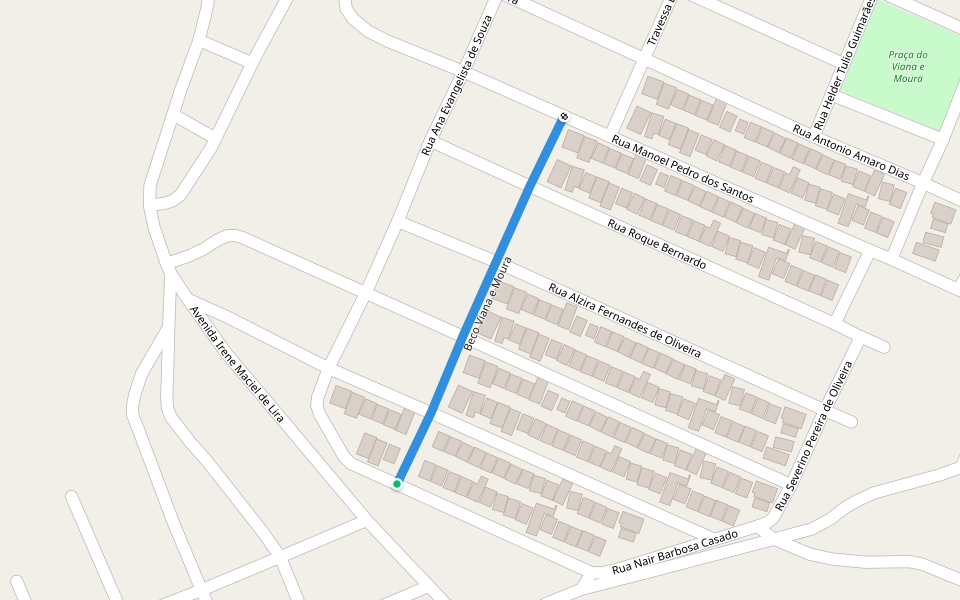 Beco Viana e Moura walking route map in Belo Jardim