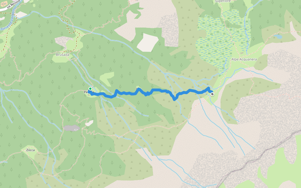 Pesceè-Acquanera walking route map in Lanzada