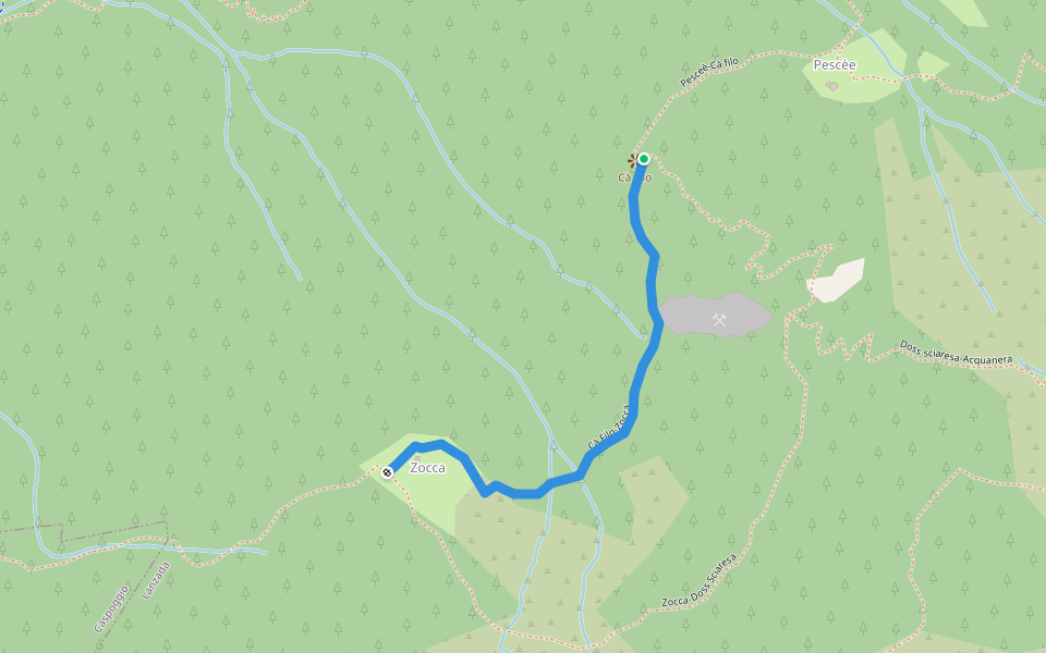 Cà Filo-Zocca walking route map in Lanzada
