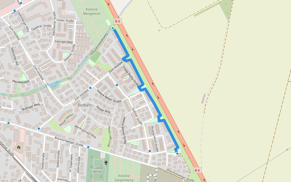 Karoline-Herschel-Weg walking route map in Laatzen