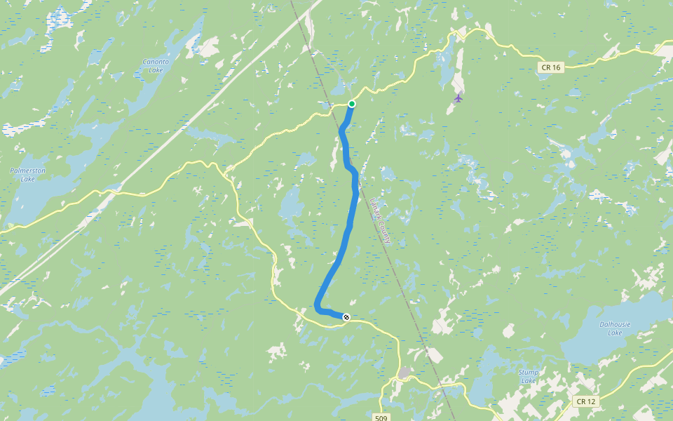 K&P Trail walking route map in Ompah