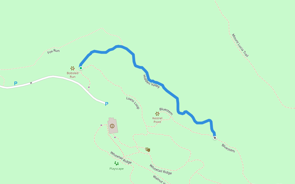 Hidden Valley walking route map in Sioux City